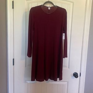 Small old navy fit and flare knit wine colored dress